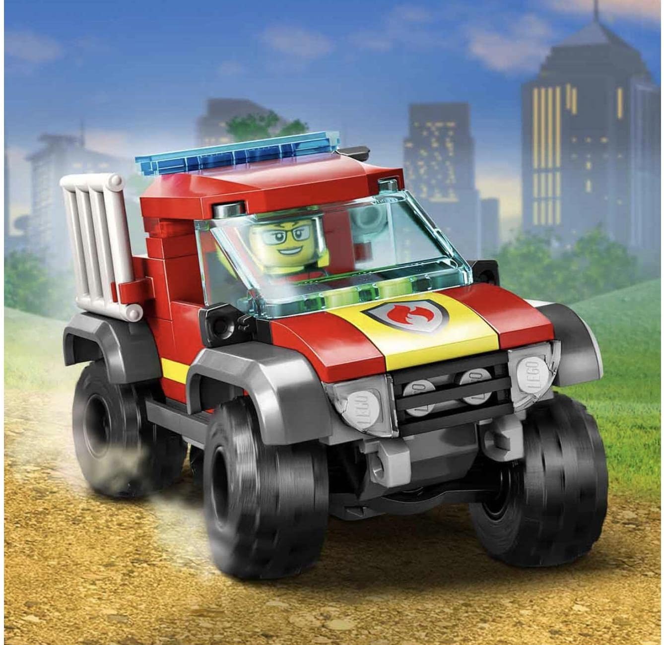 LEGO City 60393 Off-Road Fire Truck, Toy Blocks, Present, Vehicle, Glue, Fire Firefight, Boys, Girls, Ages 5 and Up
