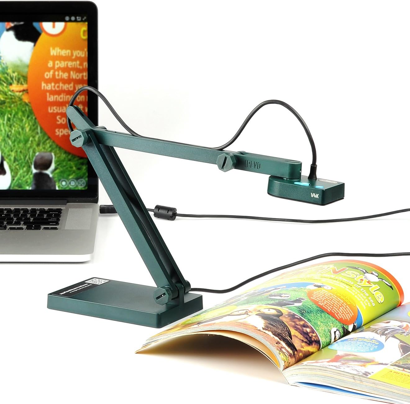 IPEVO V4K Ultra High Definition 8MP USB Document Camera ??? Mac OS, Windows, Chromebook Compatible for Live Demo, Web Conferencing, Distance Learning, Remote Teaching