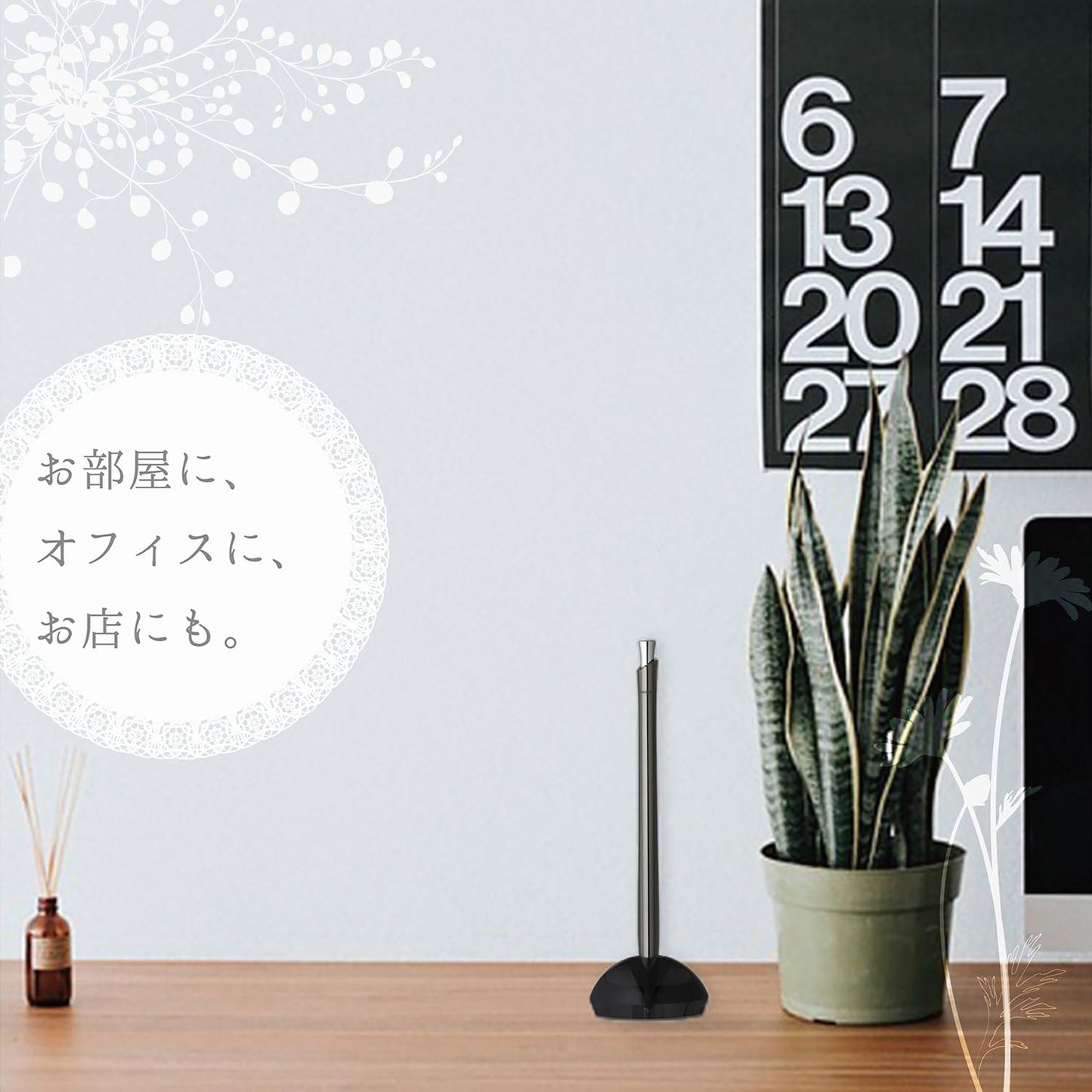 ZEBRA Flos Desk Ballpoint Pen, 0.7 mm, Black Ink, Glass Black (BA65-GBK)