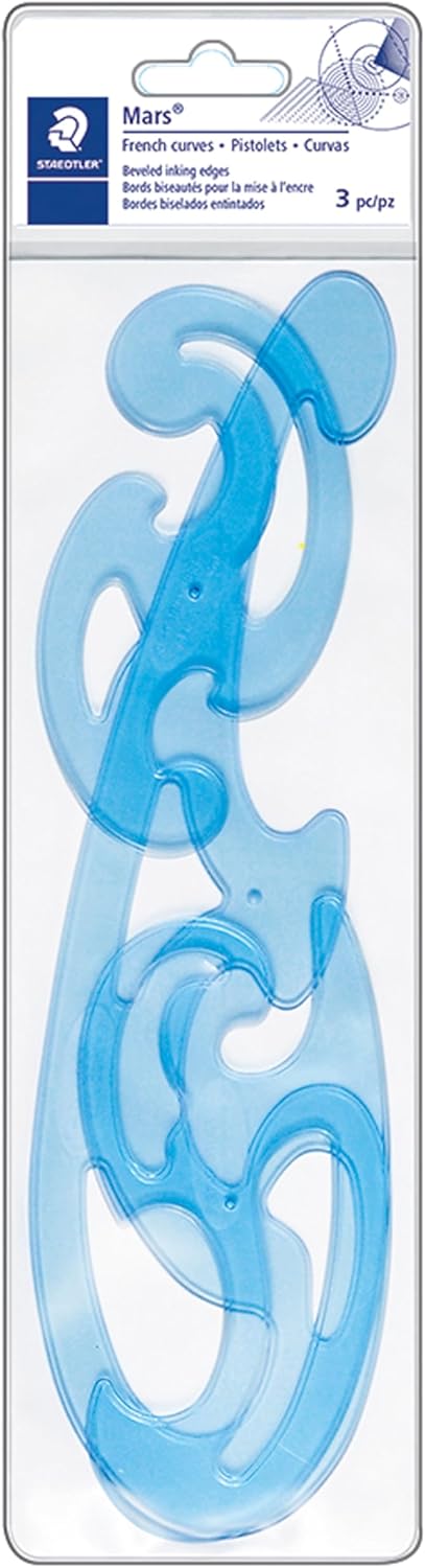 Staedtler Mars 571 Set of 3 Shapes of French Curves, 57140WP
