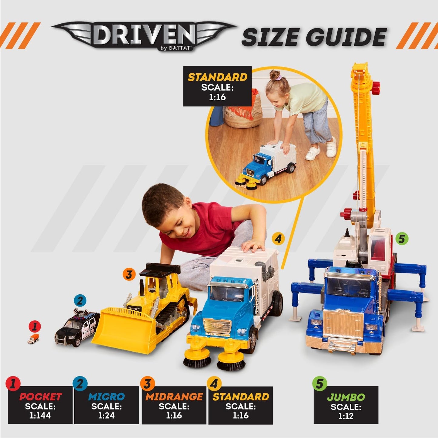 Driven by Battat ??? Large Toy Recycling Truck For Kids ??? Toy City Vehicle ??? Lights & Sounds Toy Truck ??? Movable Parts ??? 3 Years + ??? Standard Green Recycling Truck