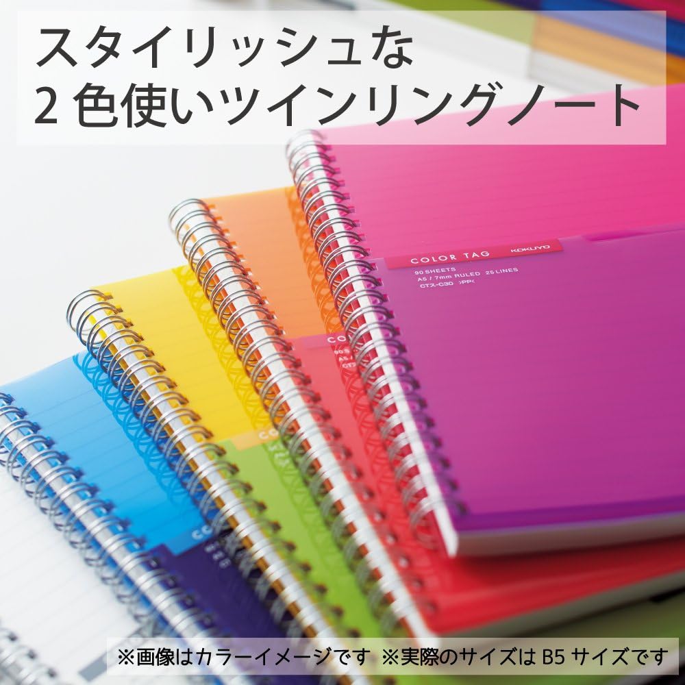 Kokuyo Twin Ring Note Color Tag Bi-Color Semi B 5 Blue CT-C 20 B