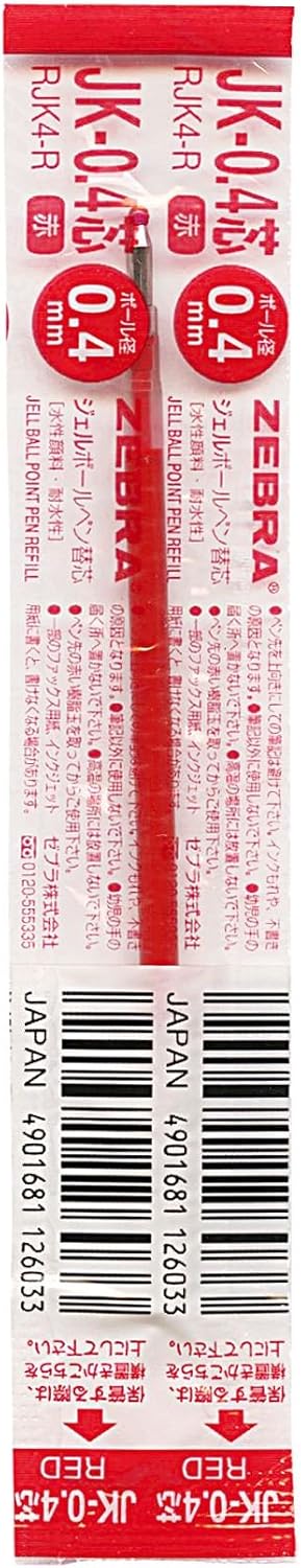 ZEBRA gel ink for core replacement JK-0.4 red