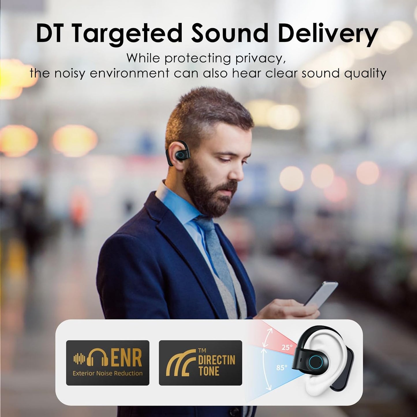 King Lucky i31PRO Open Ear Headphones Wireless Bluetooth 5.3 Earbuds Ear Hanging Bluetooth Headset with mic White 60Hrs Playtime ipx5 Waterproof Sports Ear Buds for Gym Running Gaming(Off-White)