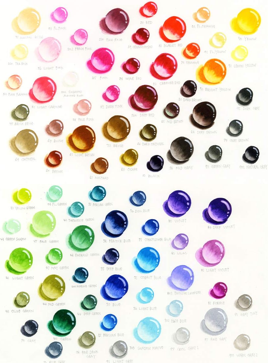 Kuretake ZIG CLEAN COLOR Real Brush 80 Colors set, AP-Certified, Flexible Brush Tip, Professional quality, Odourless, Xylene Free, Easy to creat narrow and wide lines, Made in Japan