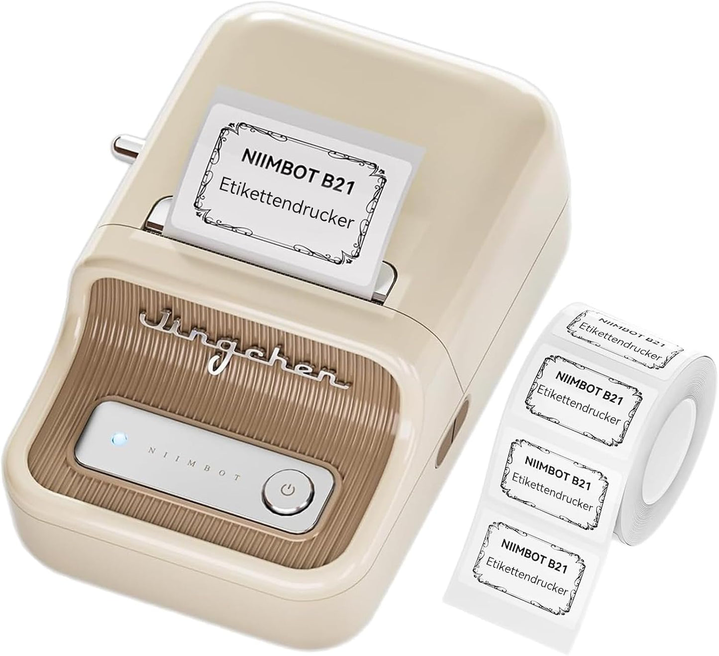 NIIMBOT B21 Label Maker, Thermal Label Printer, Portable Inkless Label Makers for Home/Office/Business, with 1 Pack 50x30mm White Label, Compatible with iOS & Android, (White)