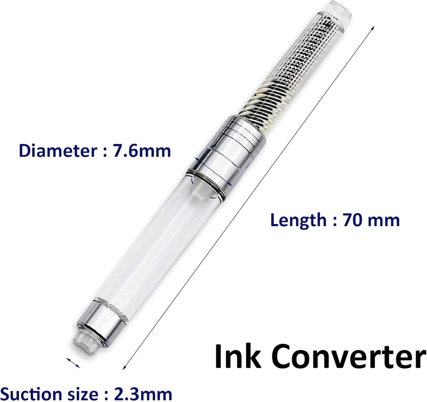 LACHIEVA LUX - International Size Fountain Pen Ink Converter- 6 Pack (Clear) writing sample