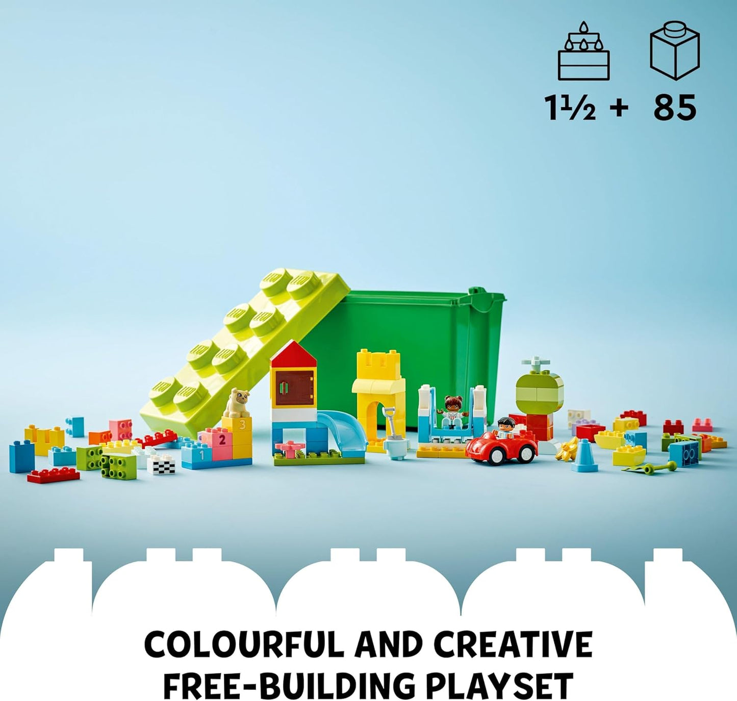LEGO DUPLO Classic Deluxe Brick Box Building Set with Toy Storage, First Bricks Educational Learning Toys for Toddlers, Kids, Boys & Girls 1.5-3 Years Old, Birthday Gift Idea 10914