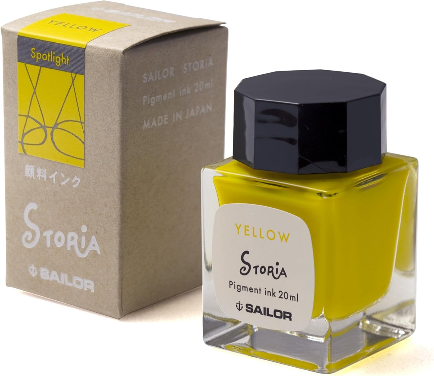 Sailor 131006270 Fountain Pen, Pigment Bottle Ink, Storia, 0.7 fl oz (20 ml), Yellow