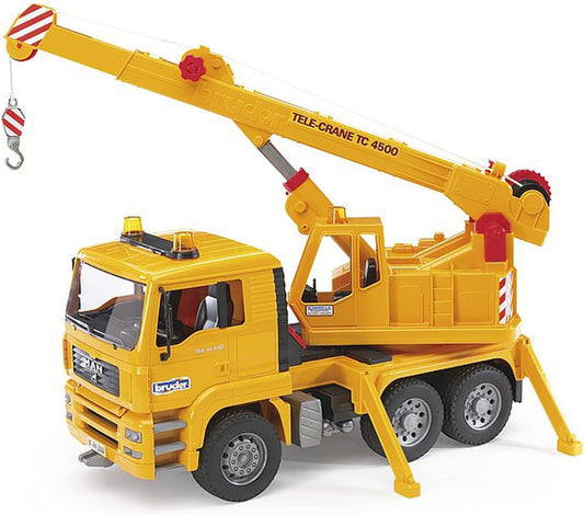 Bruder 02754 Man Crane, 1:16 Scale Toy Truck for Construction Pretend Play