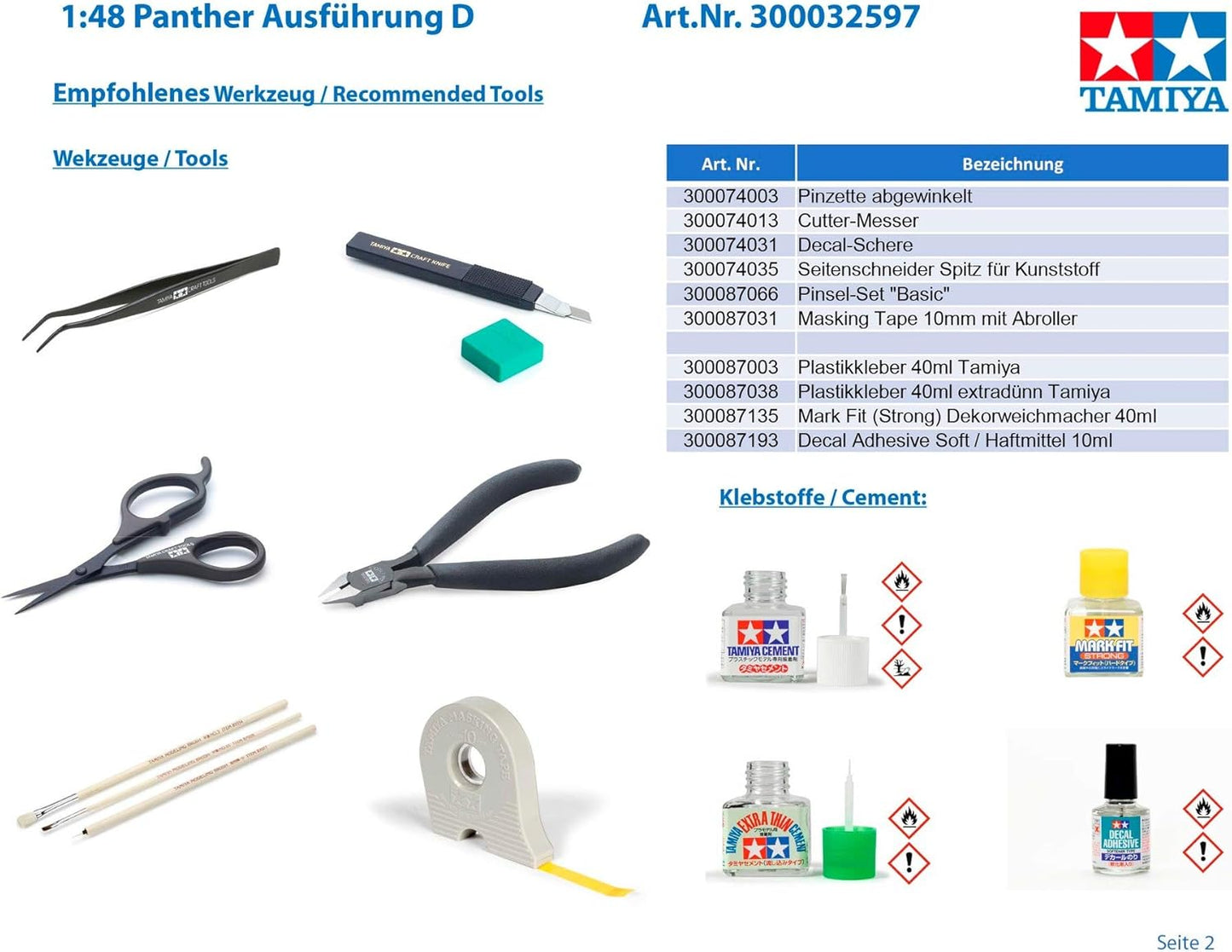 TAMIYA 1/48 German Tank Panther Ausf D TAM32597 Plastic Models Armor/Military 1/35