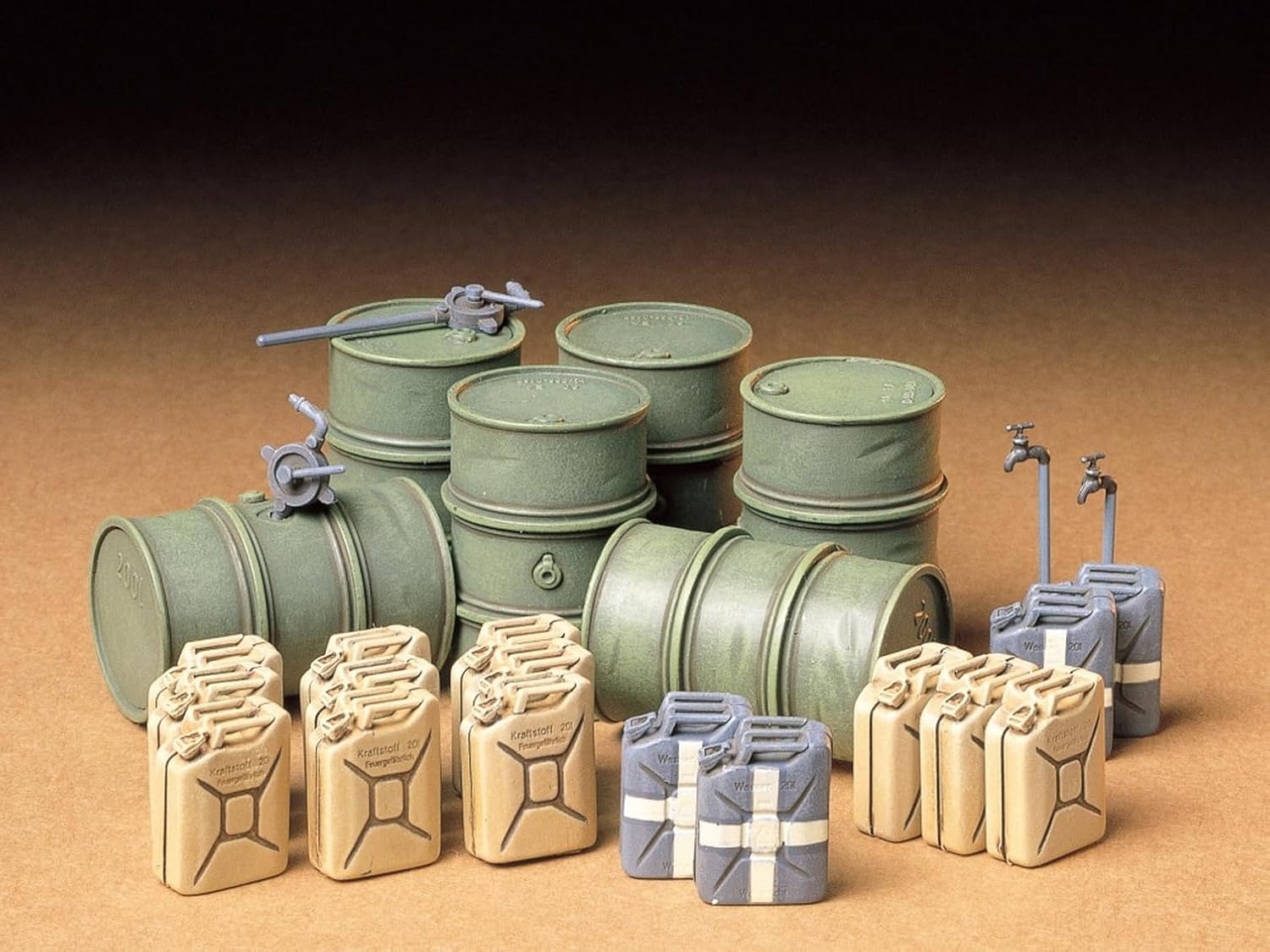 Tamiya Models German Fuel Drum Set 1/35 scale plastic diorama accessory for military models