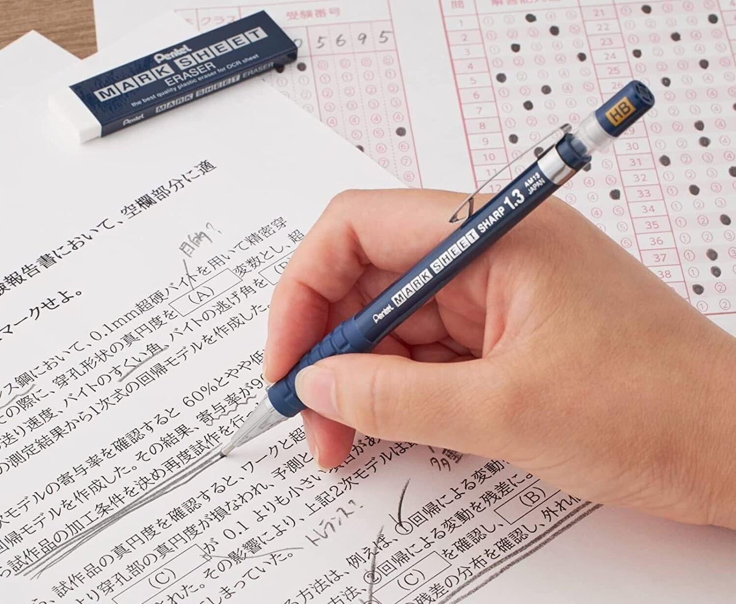 Pentel Mark Sheet Mechanical Pencil Refills, 0.05 inch (1.3 mm), HB, CM13-HB, 10 Pieces