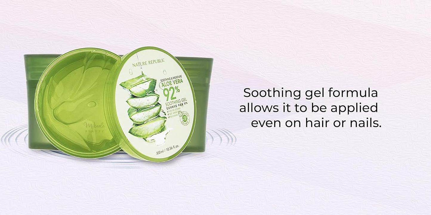 Nature Republic New Soothing & Moisture Aloe Vera 92% Gel, 10.56 Fl Oz