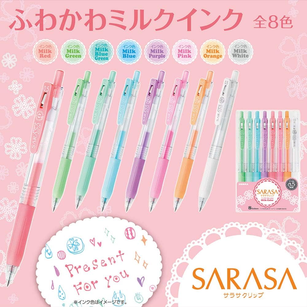 ZEBRA Sarasa Clip 0.5mm Ballpoint Pen – 8 Color Set