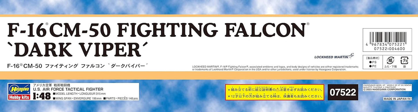 Hasegawa HAS-07522 1-48 F-16CM-50 Fighting Falcon