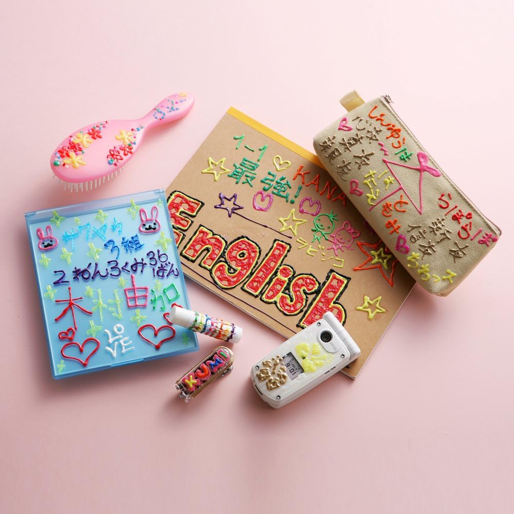Sakura Cray-Pas Water-Based Pen, Espie Decoration Pen, Medium, 6-Color Glitter, EK6B