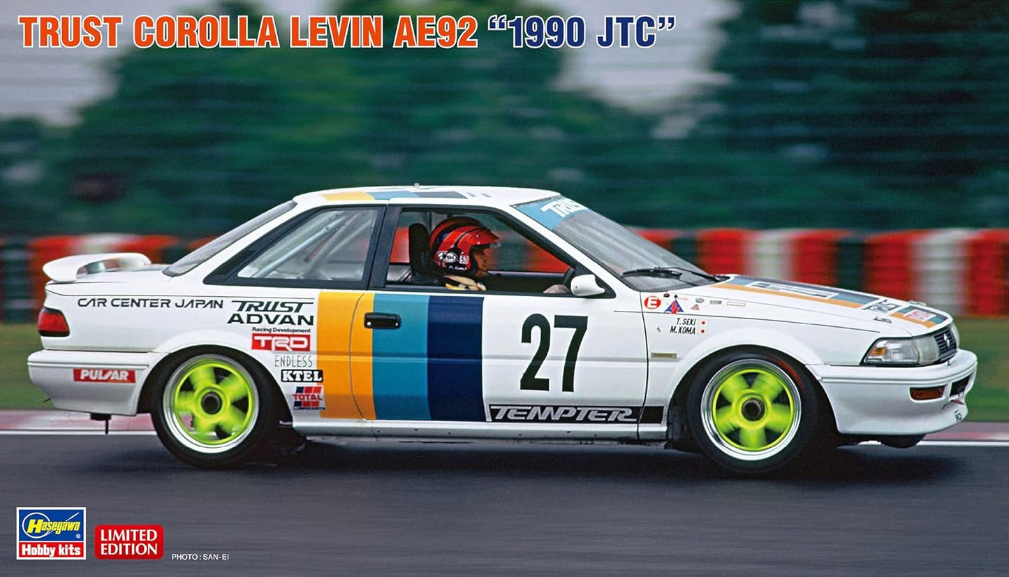 Hasegawa 1/24 Trust Corolla Levin AE92 1990 JTC Plastic Model 20564