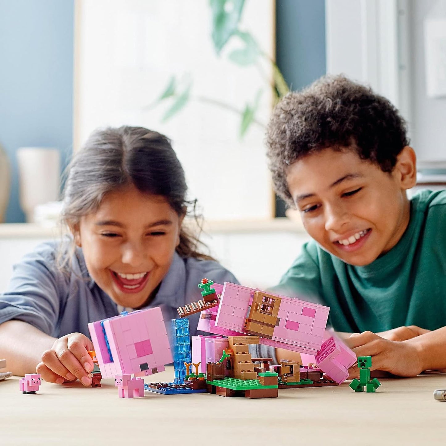 LEGO 21170 Minecraft The House-Pig Animal Building Toy with Accessories, Gifts for Boys and Girls Ages 8 and Up for Birthday Parties, Alex and Creeper Figures