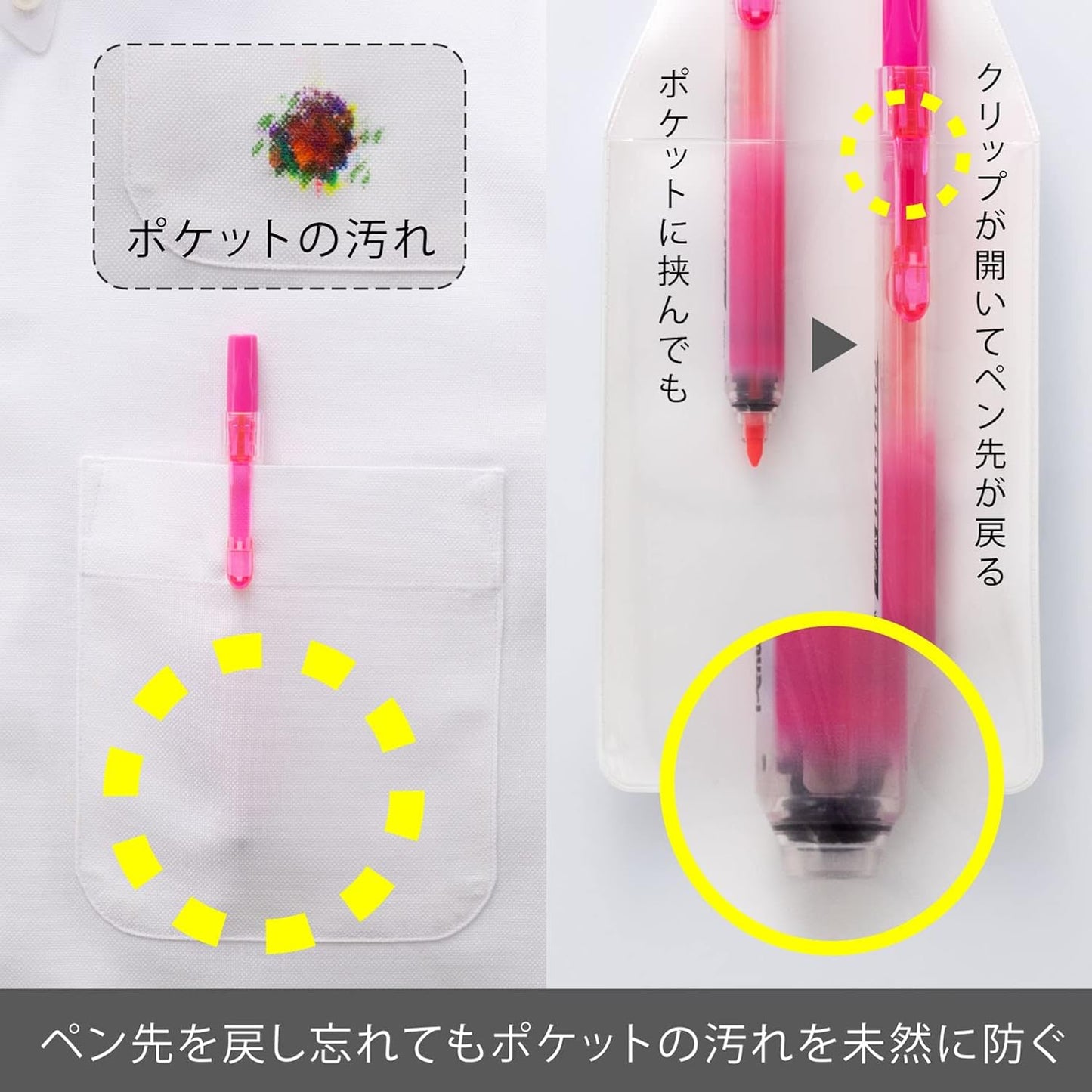 Pentel Pack of Highlighter Pens Retractable, Handy Line S , safety pink