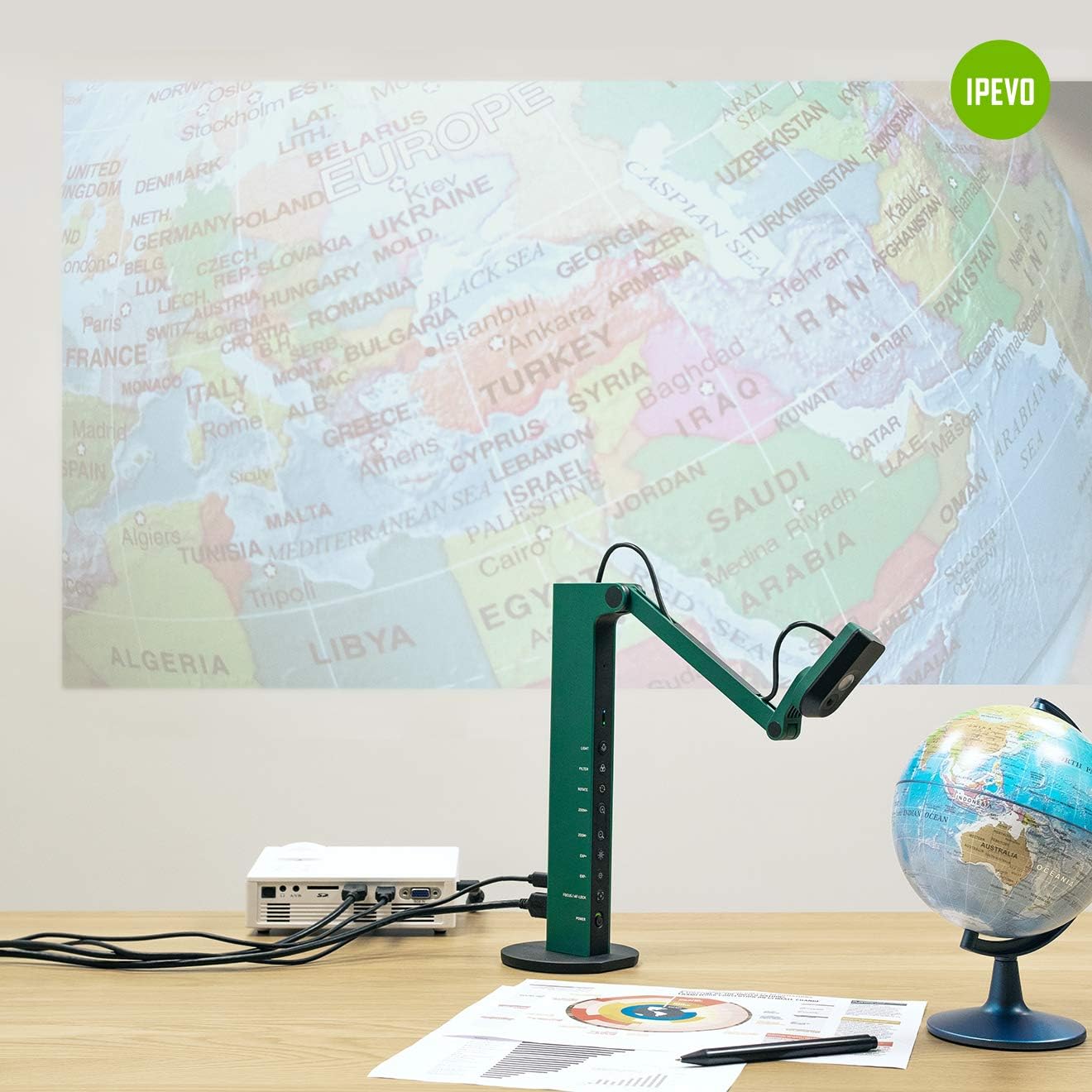 IPEVO VZ-R HDMI/USB Dual Mode 8MP Visual Communication Tool for Real-time Projection, Remote Work, Distance Learning, Web conferencing, Video Recording, Live Demos ??? Works with and Without a Computer