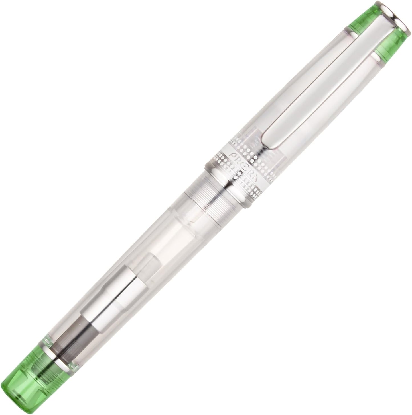 PILOT Prera Iro-Ai Calligraphy-Nib Transparent, Green Body Fountain Pen (FPRN-350R-TLGCM)