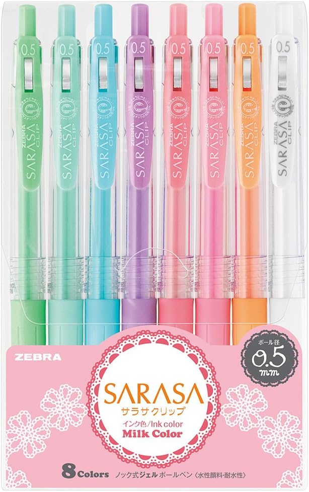 ZEBRA Sarasa Clip 0.5mm Ballpoint Pen – 8 Color Set