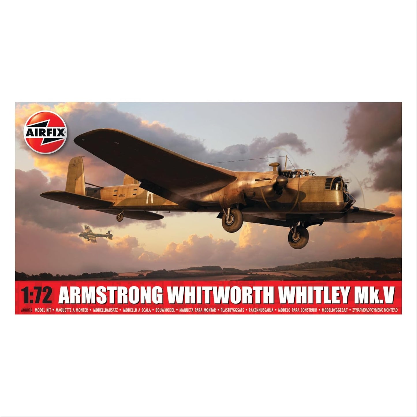 Airfix Model Airplane Kit Gift Set - A08016 Armstrong Whitworth Whitley Mk.V, Plastic Plane Model Kits for Adults & Kids 8+, Skill Level 3, 1:72 Scale WW2 Military Aircraft Models