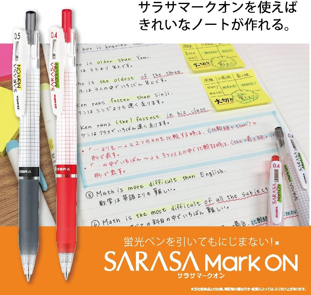 ZEBRA Sarasa Markon B-JJ77-BL Gel Ballpoint Pen, 0.5, Blue, 10 Pieces