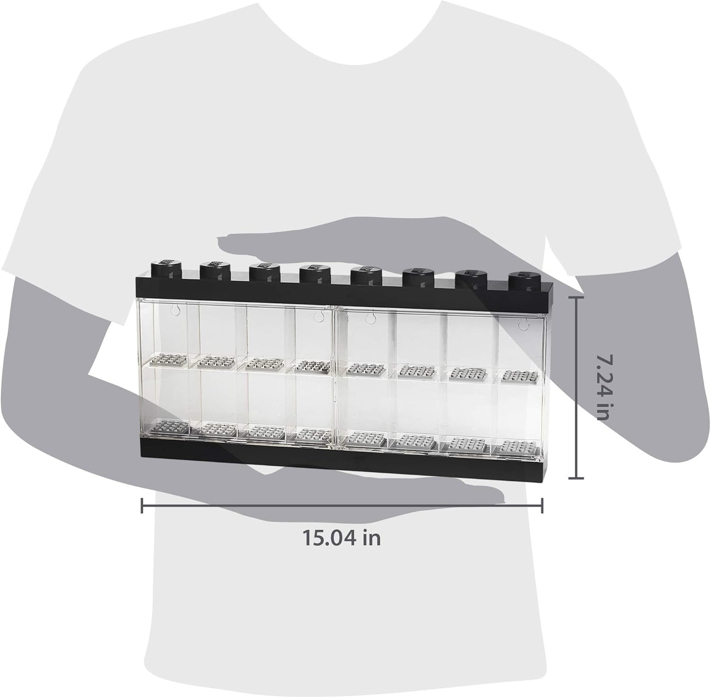 Lego Minifigure Display Case 16 Black, Large