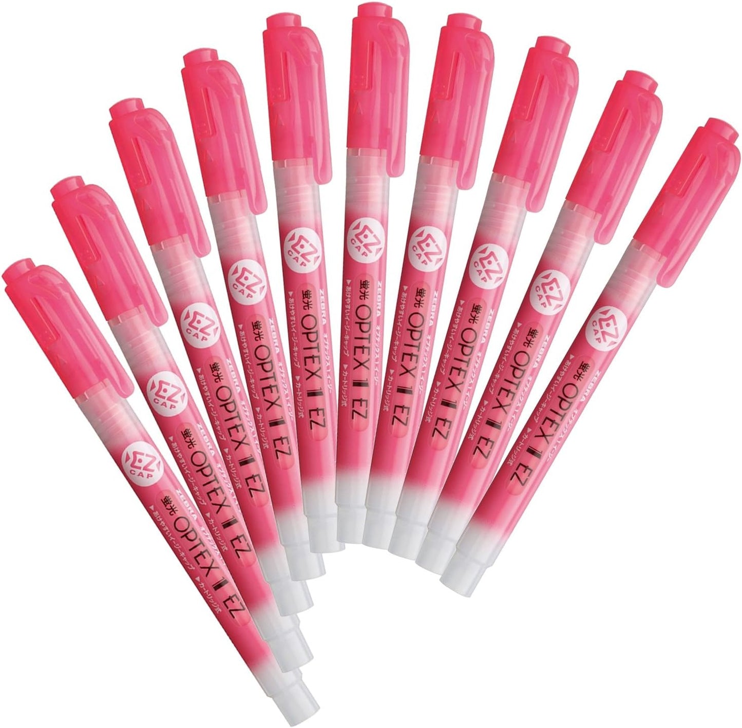 ZEBRA Optex 1 EZ Pink Highlighter, 10 Count B-WKS11-P