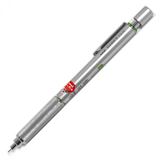 Uni M41010.26 Shift Pipe Lock Drafting 0.4mm Pencil, Silver Body with Green Accent