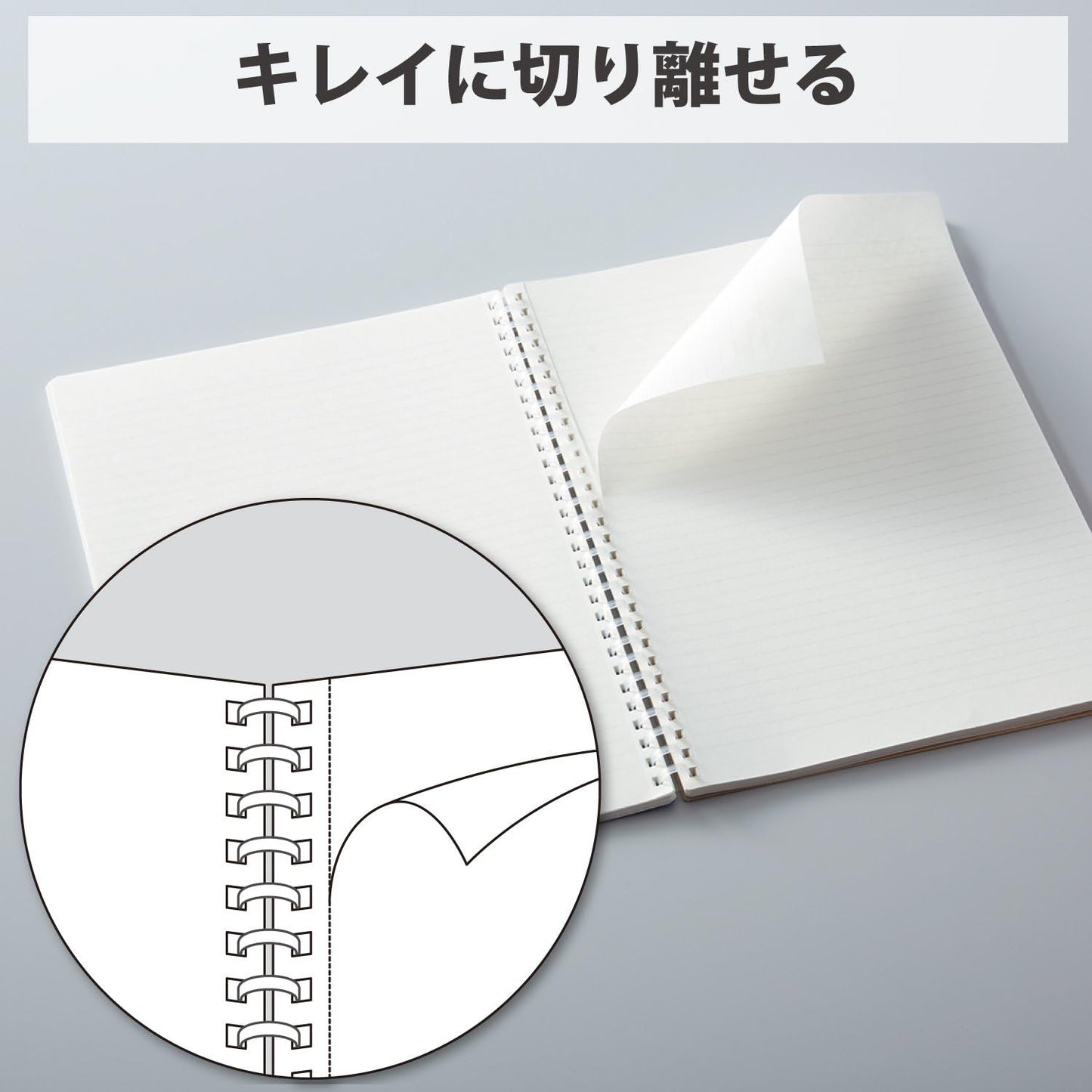 KOKUYO Spiral Lined Notebook, 8.3'' x 5.8'' Business Journal A5 Soft Ring Notebooks with A 6mm Ruled, 70 Perforated Sheets, Black 1 Subject Notebook, Note Taking for Work. Japan Import (SU-SV437B-D)