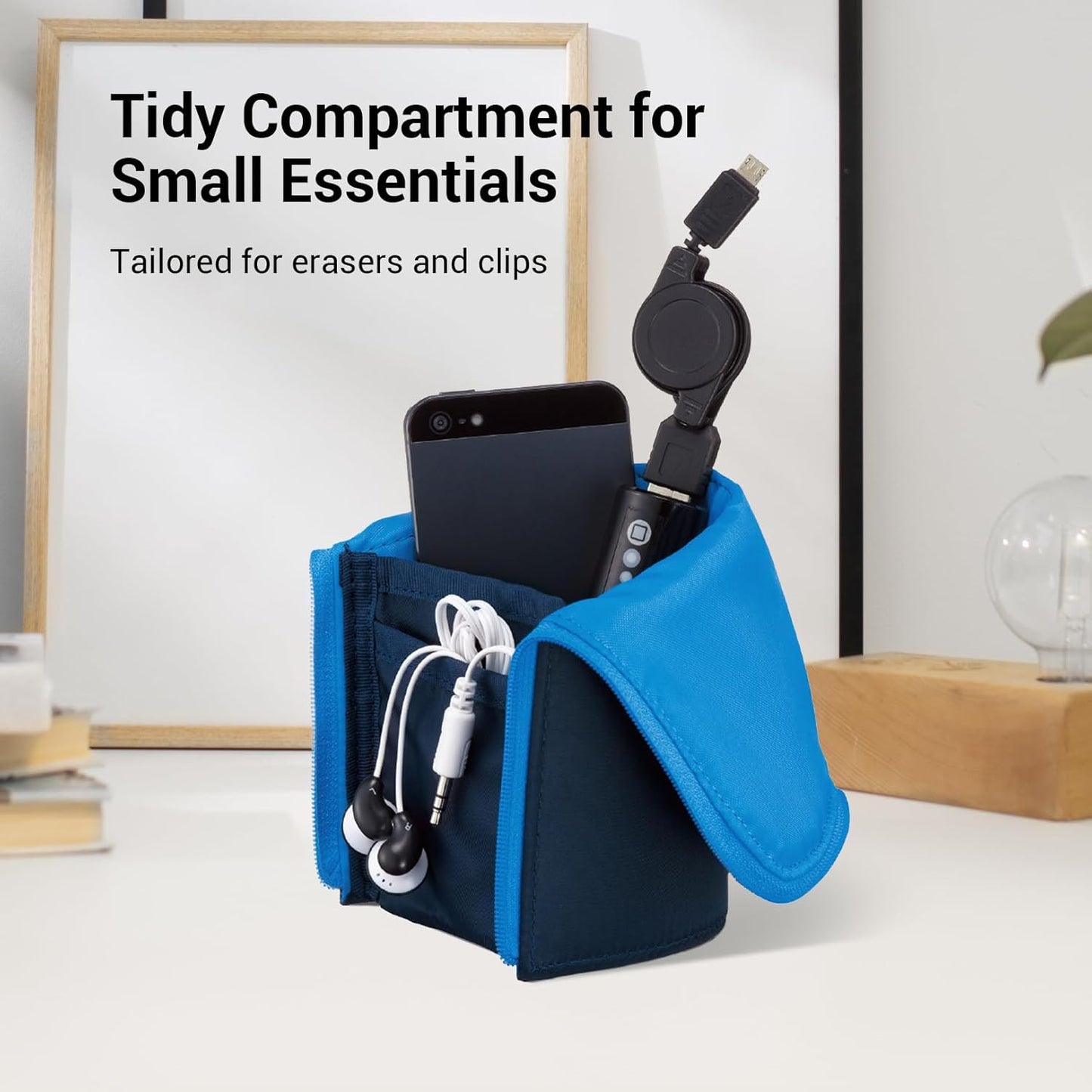 KOKUYO Pencil Case Pouch, Neo Critz Standing Pen Pouch Bag, Foldable Stand up Pencil Holder Organizer, Small Portable Pencil Box for School Office Supplies, Pink x Brown, Regular Size (F-VBF180-4)