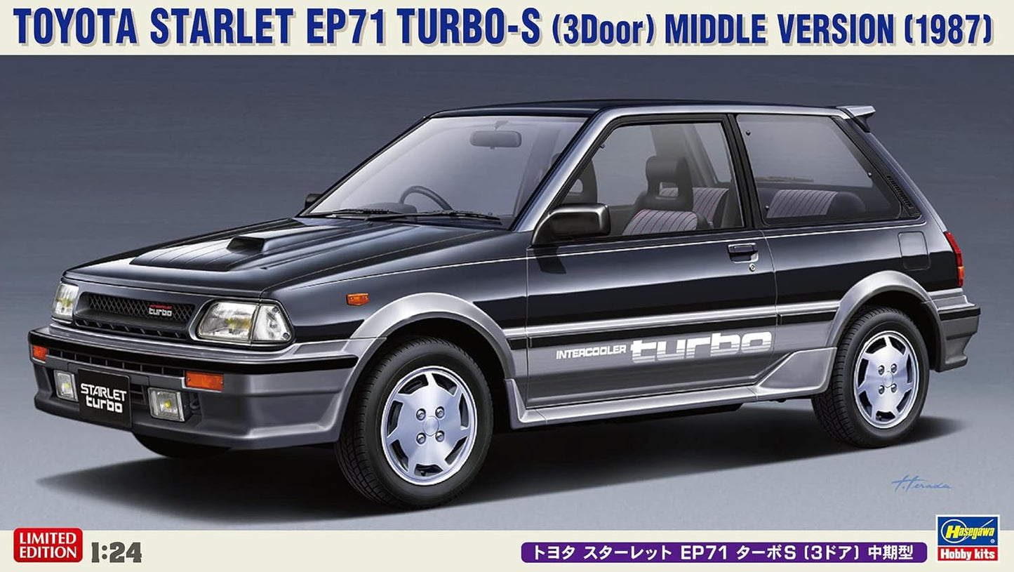 Hasegawa 20559 1/24 Toyota Starlet EP71 Turbo S (3-Door), Mid-Term Model, Plastic Model