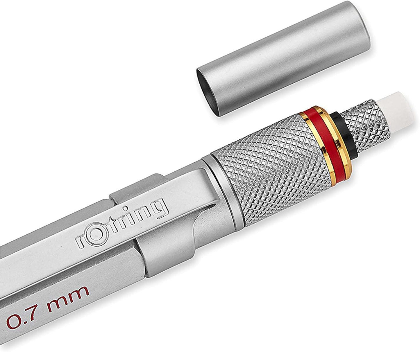 rOtring 1900184 800+ Mechanical Pencil and Touchscreen Stylus, 0.7 mm, Silver Barrel