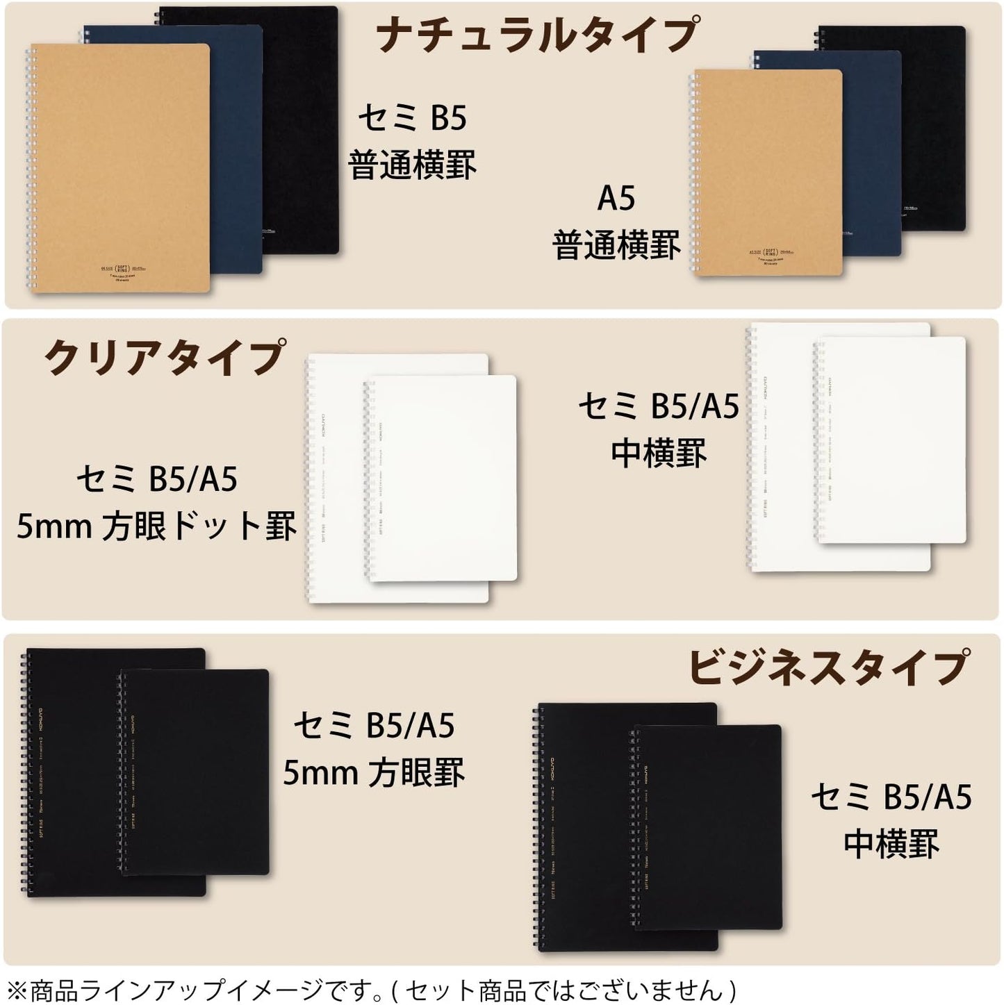 KOKUYO Spiral Lined Notebook, 8.3'' x 5.8'' Business Journal A5 Soft Ring Notebooks with A 6mm Ruled, 70 Perforated Sheets, Black 1 Subject Notebook, Note Taking for Work. Japan Import (SU-SV437B-D)