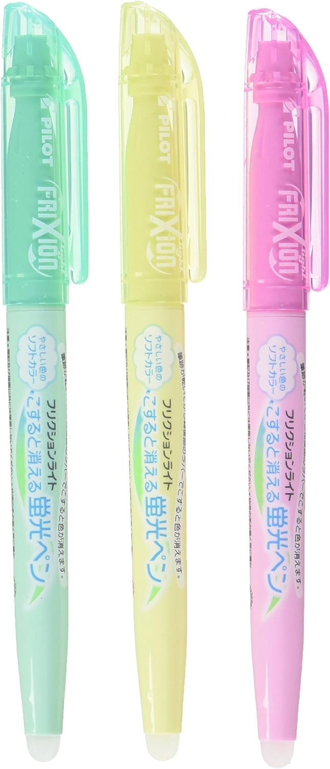 PILOT Highlighter Frixion Light, 3 Soft-Color Set (SFL-30SL-3CS)