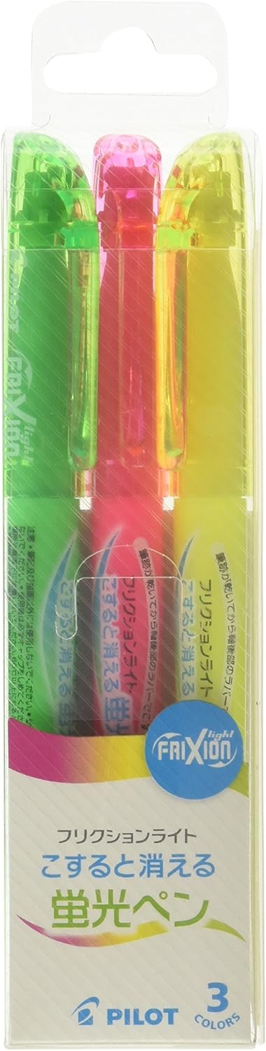 PILOT Highlighter Frixion Light, 3 Color Set (SFL-30SL-3C)