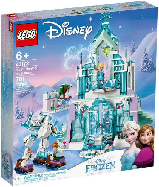LEGO 43172 Elsa’s Magical Ice Palace Frozen building set with 701 pieces and Disney characters