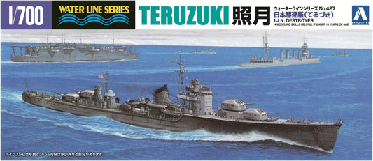 Aoshima Bunka Kyozai 1/700 Water Line Series Japanese Navy Destroyer Terugetsu Plastic Model 427