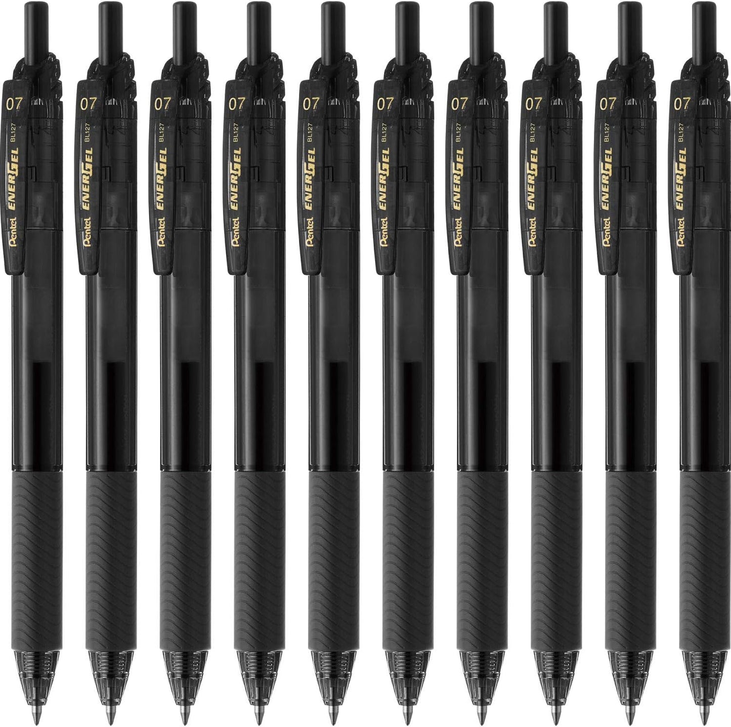 Pentel BL127-A EnerGel Ink Ballpoint Pen, S, 0.03 inches (0.7 mm), Black, 10 Pieces