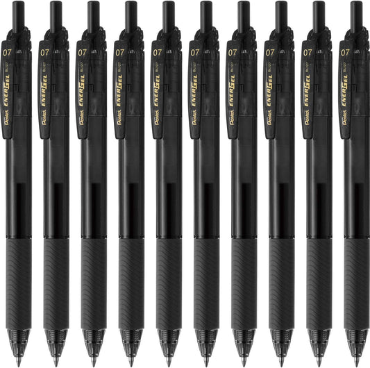 Pentel BL127-A EnerGel Ink Ballpoint Pen, S, 0.03 inches (0.7 mm), Black, 10 Pieces