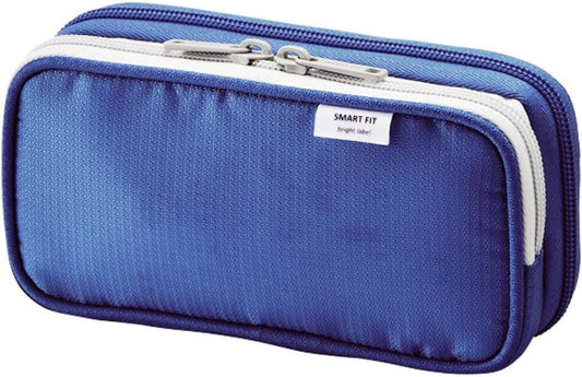 LIHIT LAB Double Pen Case, 3.3 x 6.9", Blue (A7660-8) (A-7660-8)