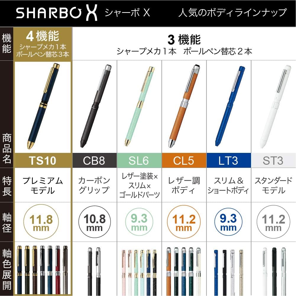 ZEBRA SB21-C-EG Multi-functional Pen Sharbo X Premium TS10 Brown Gold Body Size: 5.6 x 0.6 x 0.6 inches (142.9 x 15.5 x 11.8 mm) / 0.9 oz (26.0 g)