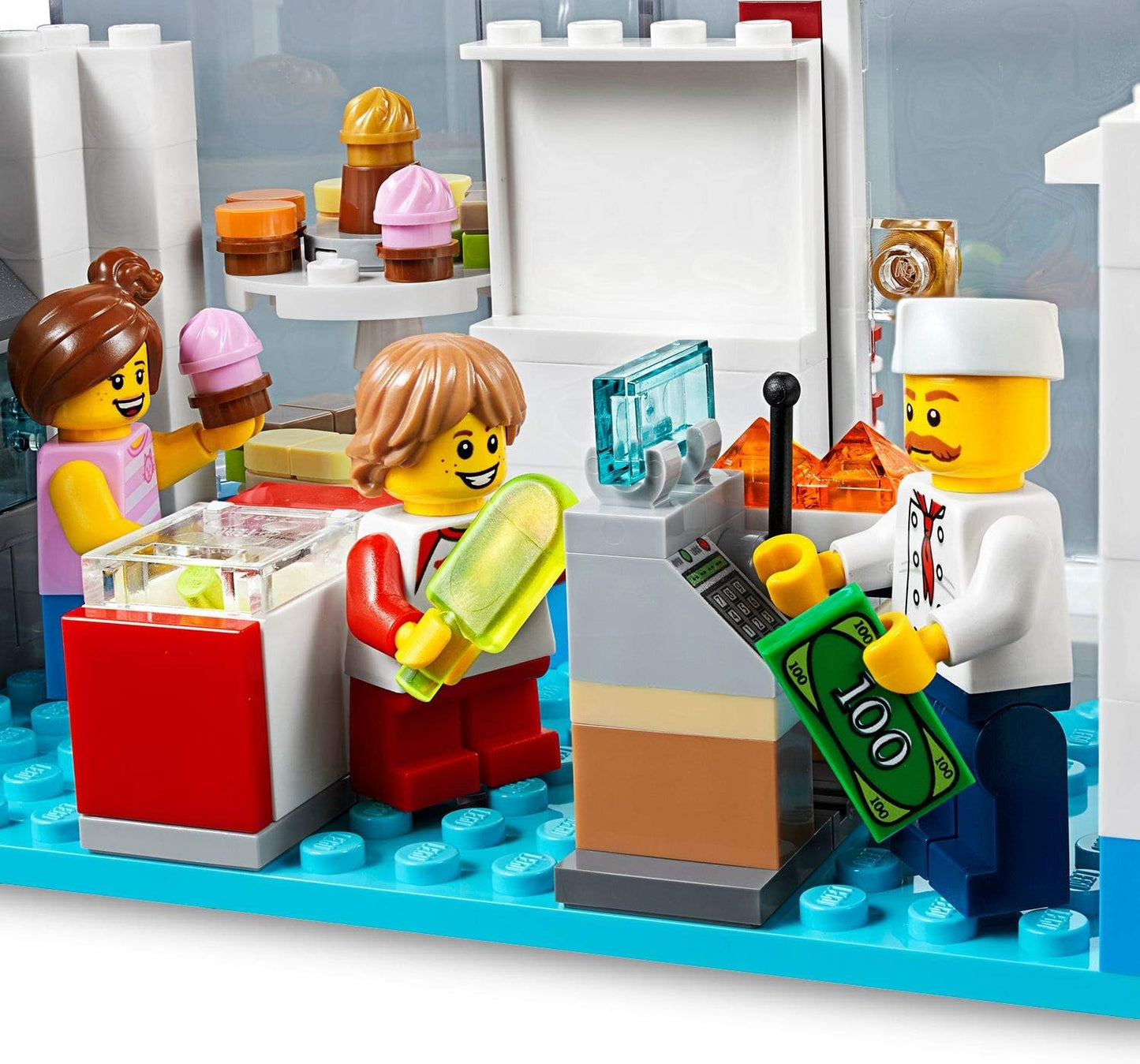 LEGO 31077 Creator 3in1 Modular Sweet Surprises Pool House and Food Corner Cafe Model Building Set, Toys for Kids 8-12 Years Old