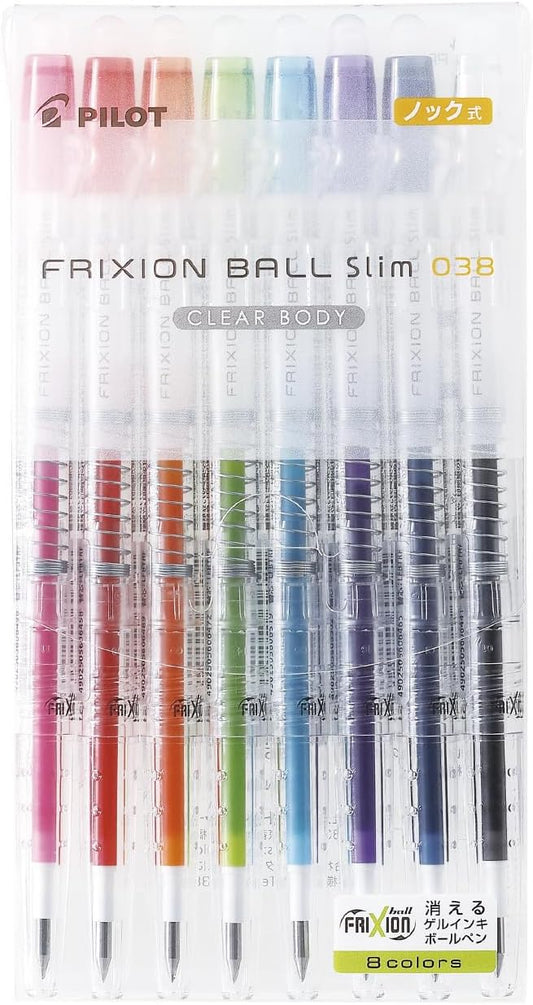 PILOT LFBS-144UF-NC8C Gel Ink Ballpoint Pen, FriXion Ball Slim, 038 (Transparent Body)
