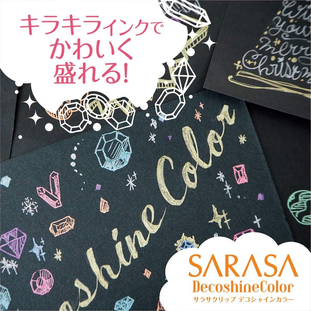 ZEBRA Gel Ballpoint Pen Sarasa Clip 0.5mm Deco Shine Color, 10 Colors Set(JJ15-10C-SH)
