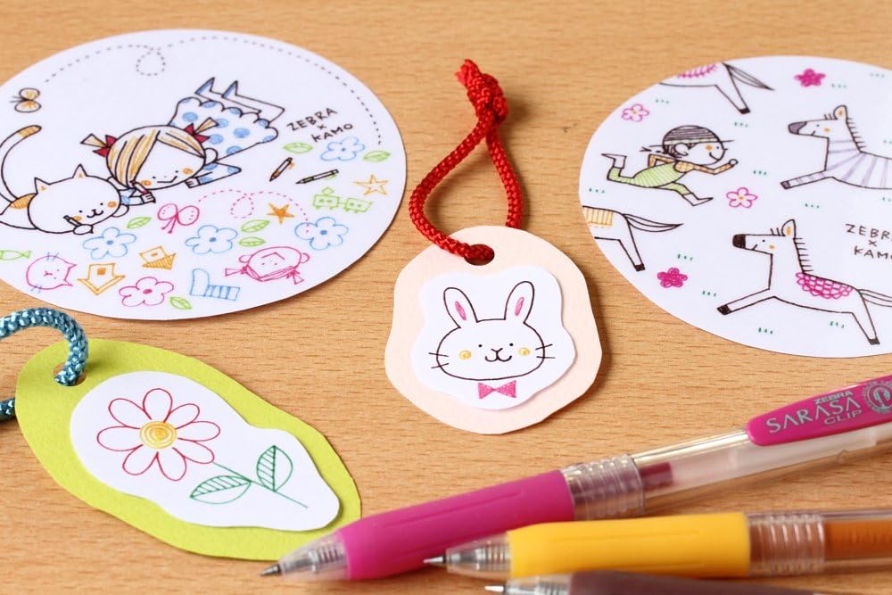 ZEBRA P-JJ15-5A Gel Ballpoint Pen, Sarasa Clip, 0.5, 5 Colors