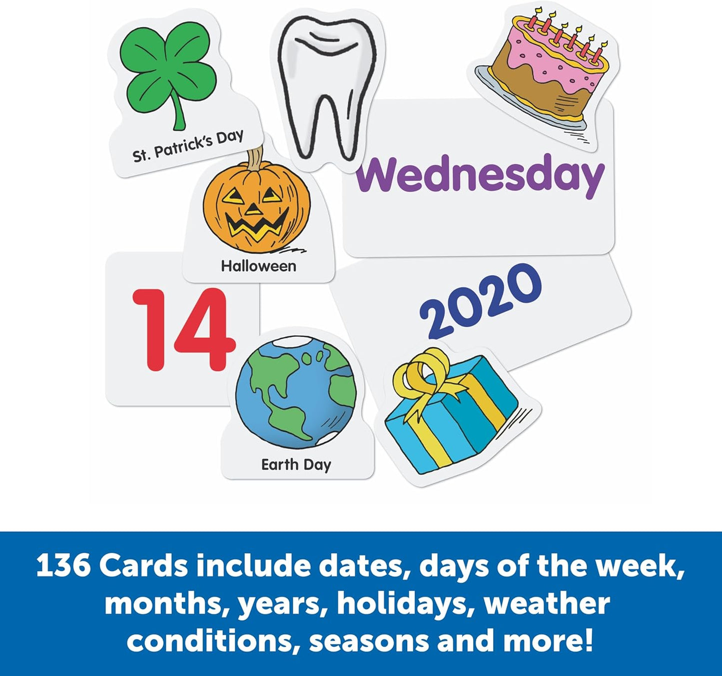 Learning Resources Calendar & Weather Pocket Chart - Classroom Calendar, Calendar and Weather Chart for Classroom, Teacher and Back to School Supplies